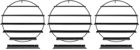 UHDUIG Étagère de rangement murale en métal pour vernis à ongles, rondes, 6 pièces en un, avec crochets de fixation, pour salon, magasin de cosmétiques, salon de manucure (blanc)