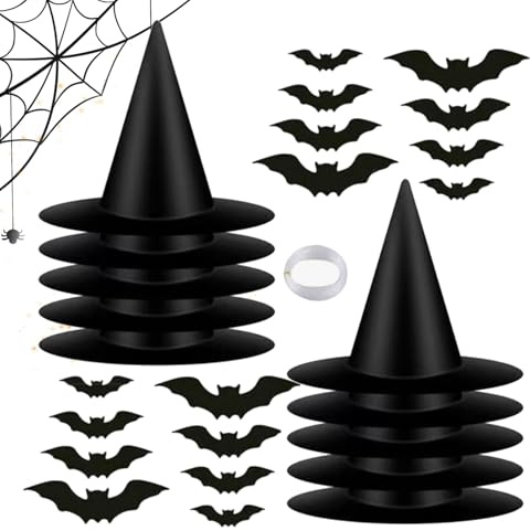 Cappello da nero, decorazioni galleggianti di Halloween, cappello da in nylon da 40 m, per interni ed esterni, mensola da parete, finestra, porta d'ingresso, giardino, cortile, soffitto