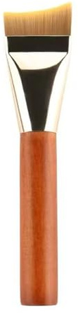 Crescent-Shaped Foundation Brush, Wooden Handle Seamless Mask Brush, Premium Liquid Foundation Brush for Flawless Application, Ultra-Thin Design for Seamless Coverage