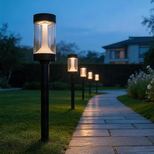 Beuaati Solar Lights Outdoor Garden, 4 Pack Warm White LED Garden Lights Solar Powered Waterproof IP65, 3000K Solar Path Lights for Garden Decor, Lawn, Patio, Driveway and Walkway