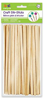 Krafty Kids CW520 Craftwood Natural Craft Stir-Sticks, 7.5in by 0.25in, 80-Piece