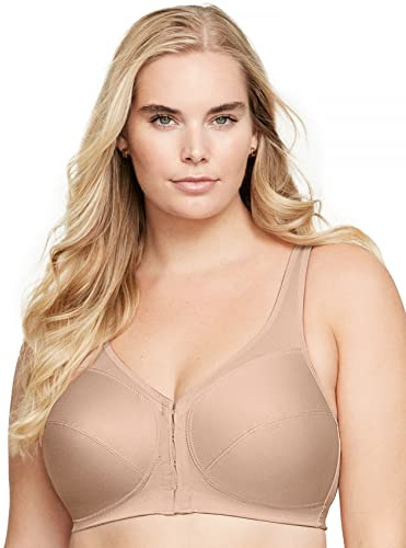 Glamorise Magic Lift Front Close Posture Support Bra, Sujetador para Mujer, Beige 105F