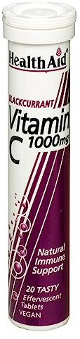 HealthAid Vitamin C 1000mg - Effervescent (Blackcurrant Flavour) - 20 Tablets