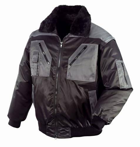 eXtreme Herren Pilotenjacke für Arbeit & Freizeit – Vielseitige Modelle mit 4-in-1 Funktion oder in Warnschutzfarben in schwarz/grau Größe XXL