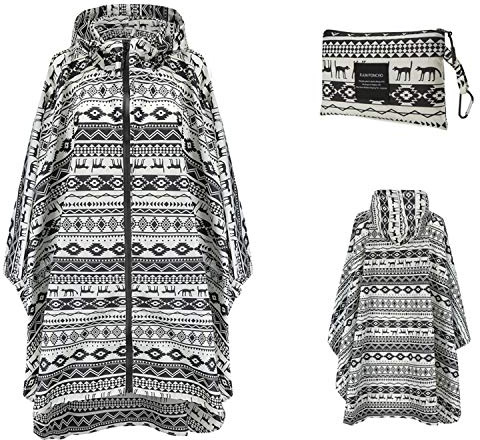 Freiesoldaten Women Waterproof Rain Poncho Stylish Reusable Lightweight Outdoor Raincoats Rain Jacket with Hood