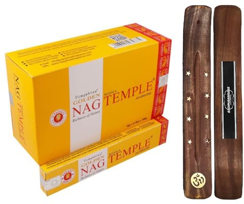 Aromasenses. - Rökelse Golden Nag Vijayshree - 12 lådor med 15 gram vardera (Temple)