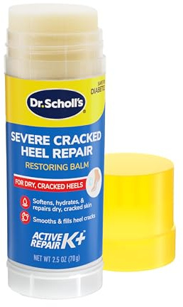 Dr. Scholl's Severe Cracked Heel Repair Restoring Balm 2.5oz, with 25% Urea for Dry, Cracked Feet, Heals and Moisturizes for Healthy Feet