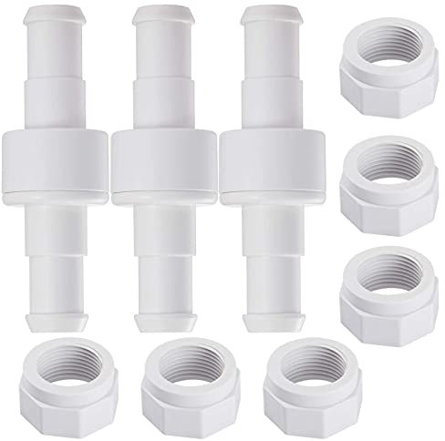 TopHomer 3 Stück D20 Poolschlauch Kugellager Drehgelenk + 6 Stück D15 Schlauchmuttern Ersatz für Polaris 180 280 380 Poolreiniger