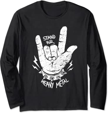 Heavy Metal Hardrock Fourchette à frites Concert Rock Musique Rocker Manche Longue