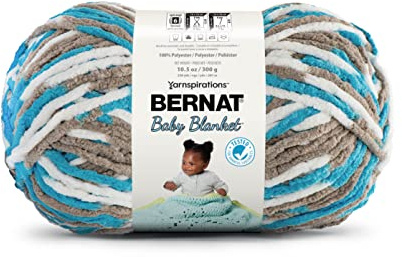 Bernat babyfilt BB Little Royales-garn – 1 paket med 300 g (10,5 oz) – polyester – #6 superskrymmande – 220 meter – stickning/virkning