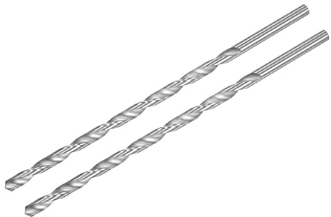 sourcing map HSS (Alta Velocidad Acero) Extra Largo Helicoidales broc*s, 6,8mm broc* Diámetro 200mm Largo 2uds