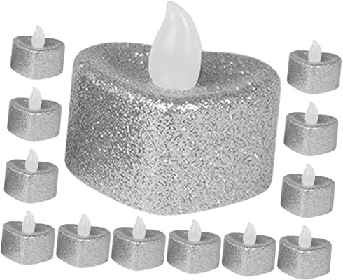 DOITOOL 24pezzi Lampada Candela Senza Fiamma Forma Di Cuore Candele Led Lumini Da Tè Lampada Candela Elettrica Luce Della