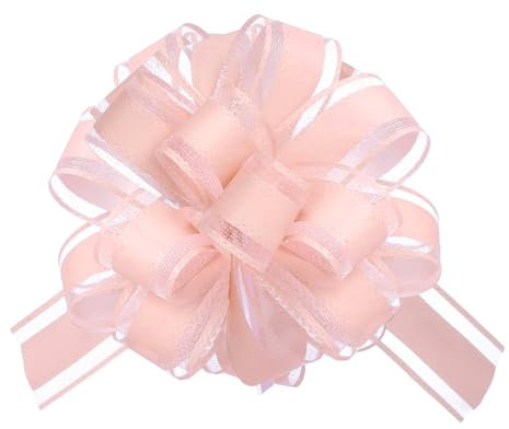 Ruzister 6 große Ziehschleifen, Schleife zum Verpacken von Geschenken, Weihnachtsfeier, Hochzeitsbandschleifen zum Verpacken von Schachteln oder Blumendekorationen