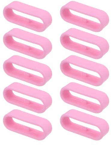 QUARKZMAN 10pz Anelli per Cinturino per Cinturino in Silicone Anelli Fissaggio Ricambio in Silicone Supporto per Orologio in Silicone per Cinturino da 20mm, Rosa