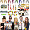 Fosoloni Party Deko Fotobox Accessoires, 45 Stück Foto Requisiten Party Zubehör für Hochzeit, Party Photobooth Props,Halloween, Weihnachten, Tischdeko Geburtstag, Karneval, Silvester Deko