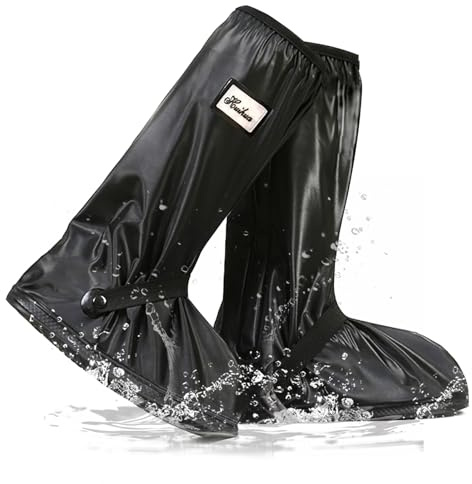 Couvre Chaussure Velo Protège Chaussures Pluie Surchaussures Antidérapantes, Fermetures éclair à Bande Réfléchissante pour Hommes Et Femmes,Cyclisme,Pêche,Sports de Plein Air(XL)