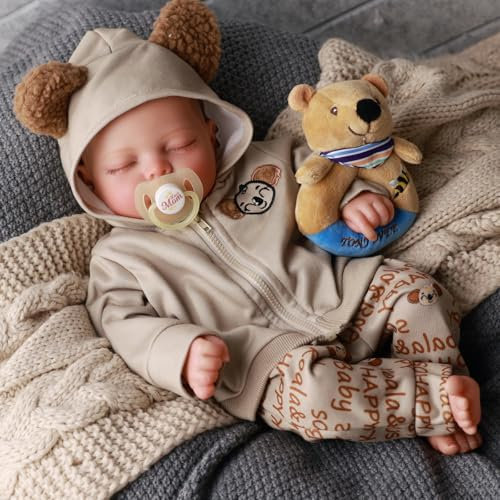 BABESIDE Reborn Puppe Junge – 17 Zoll Realistische Babypuppe mit Weichem Stoffkörper, Lebensechtes Neugeborenen-Baby, mit Kleidung & Zubehör, Kinder ab 3 Jahren