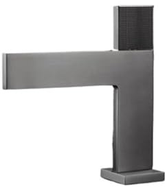 Kranar för handfat, badrumskran i mässing, varmt och kallt vatten, handfat, bänkskiva, toalett, guldkrom grå (GRAY)