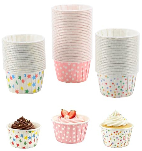 150 stycken muffinsformar papper, muffinsformar, muffinsformar, muffinsform, papper, muffinsformar för bröllop, halloween, födelsedag, fest, färgglada, (färgad)