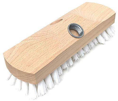 sellaviva Schrubber Holz mit Gewinde, 22cm - Harte Borsten mit Bart