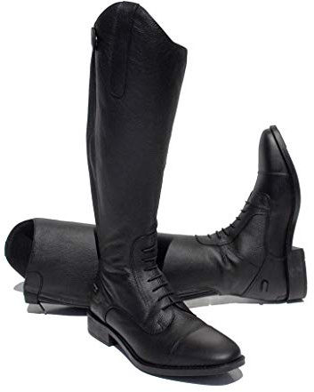 Rhinegold Elite Luxus Extra Short BLACK LEATHER RIDING BOOTS