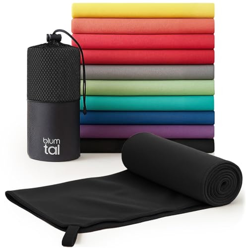Blumtal - Serviette Microfibre - Lot De 1 - Serviette Sport - Serviette De Plage, De Voyage - Serviette À Séchage Rapide, Compacte, Ultralégère Et Super Absorbante - Noir - 140 x 70cm