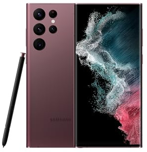 Samsung Galaxy S22 Ultra, Téléphone mobile 5G 256Go Bordeaux, Carte SIM non incluse, smartphone Android, Version FR