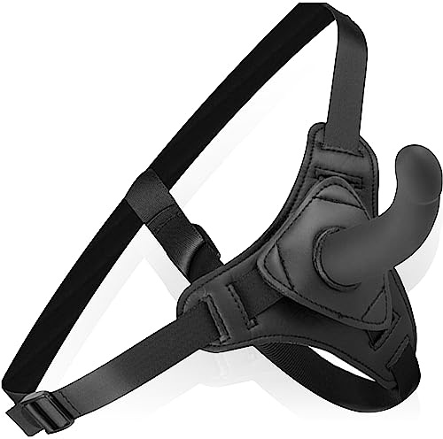 Strap-on con dildo 15cm ⌀2,9cm per donne Dildo realistico in colore nero Grande strap-on con funzione perfetto come per giochi di coppia silicone FOPS D18-4