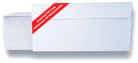 Vivopack Briefumschläge ohne Fenster selbstklebend, DIN Lang Umschläge, 100 Stück, Kuvert 110x220mm, Briefumschlag ohne Fenster, Umschlag für Briefe, Versandzubehör für A4 Brief