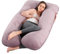 Wndy's Dream Pregnancy Pillow for Sleeping, U Shaped Maternity Pillow, Full Body Pillow Support for Back, Hips, Legs for Pregnant Women, With Removable Cover (Purple Light Grey)