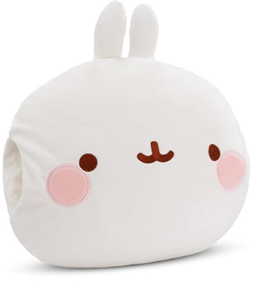 NICI Handmuff Molang 33x33x10cm - Flauschiger Kinder Muff mit Molang Gesicht für Mädchen, Jungen & Babys, Handwärmer ideal für kalte Tage – 61169, Weiß