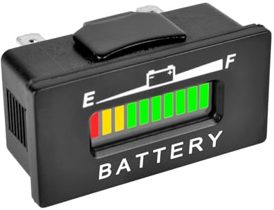 Taikemeti LED Battery Capacity Meter,Charge & Discharge Display,Monitoring the Residual Power of the Equipment,Suitable for Lead-Acid Battery-Driven Rv Forklift Golf Cart Lawn Mower. (36V)