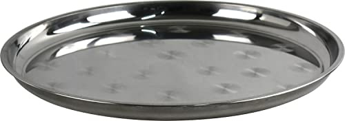 LAVV HOUSEWARES LTD Circle Patterns Stainless Steel Round Serving Tray Platter Plate (40cm)