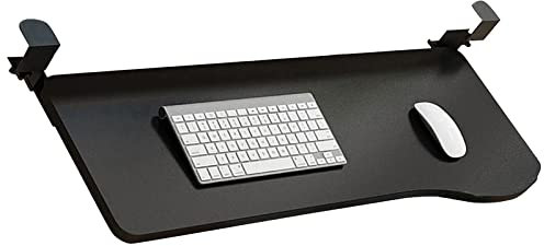 Bandeja deslizante para teclado debajo del escritorio con estante de almacenamiento para mouse, rieles deslizantes suaves, plataforma de teclado de sujeción de escritorio