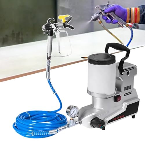 SXYKXYDL Pulvérisateur de Peinture au Latex sans air Haute Puissance 1600 W, Petit pulvérisateur Domestique, avec 3 Vitesses réglables, capacité de 2 L, Tuyau de pulvérisation Mural de 5 M, 110 V