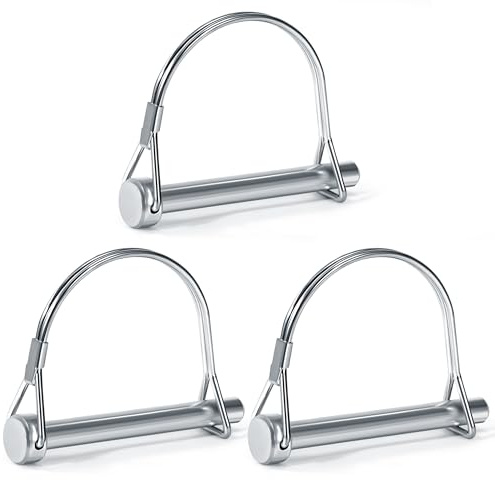 QIMEI-SHOP Perno di Bloccaggio dell'albero Perni di Bloccaggio a Filo Perno di Sicurezza in Acciaio al Carbonio per Farm Trailers Lawn Garden M10 x 70 mm 3 Pezzi