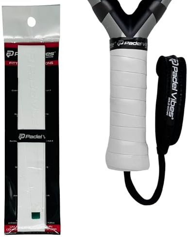 Padel Vibes® BOLD LuxeTac™ Overgrip | Tacky, Sweat-Absorbing, Luxurious Leather-Like Feel | Durable Overgrip Tape for Padel, Tennis, Squash, Badminton, and Pickleball Rackets (White | 1-Pack)