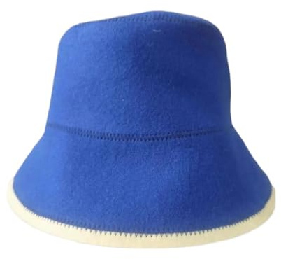 3 unids/set sombrero de Sauna lana, accesorios, termoestable, fresco, baño para Mujer Hombre(Blue)
