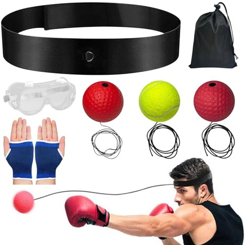 Set Di Palline Per Riflessi Da Boxe | Set Di Palline Indossabili Per Allenamento Di Velocità Con Fascia Elastica | Trainer Di Reazione, Migliora La Precisione Dei Tempi Di Reazione E La Concentrazione