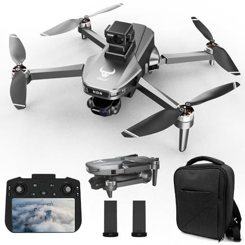 X-Verse ZLL SG109MAX2 Dron con cámaras 4K, Control Remoto por Pantalla, RC 3km, Cardán de 3 Ejes, Evitación de Obstáculos 360°, Cuadricóptero Plegable Profesional para Adultos, 2 Baterías