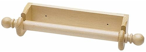 KitchenCraft Küchenrollenhalter, mit Wandmontierung, für Küchenrollen von 25 cm, nachhaltiges Buchenholz, 29 cm