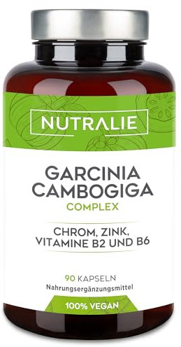 Garcinia Cambogia 2000mg - 60% HCA - Chrom Zink B2 B6 - Für Frauen und Männer - 90 Kapseln Garcinia Complex Nutralie