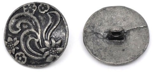 10 Stück Metallknöpfe Ösenknopf antiksilber Keltic -Muster, Ø ca. 20mm, Lochgröße 2,4mm