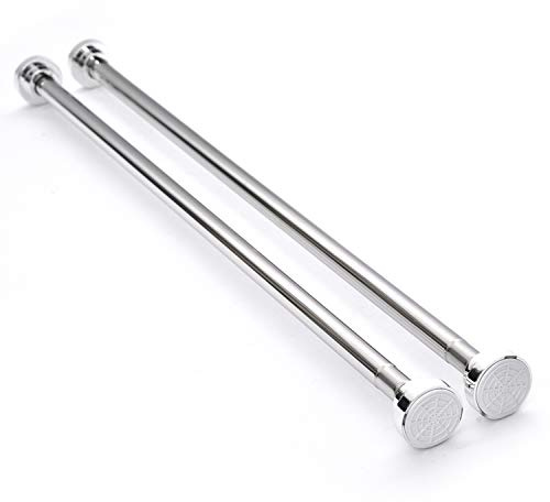 2PCS Extendable Shower Curtain Pole 83-130cm Tension Rods for Curtains | Tension Rod for Curtains No Drill Extendable Curtain Poles Shower Curtain Rail for Bathroom Bedroom Kitchen Wardrobe
