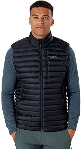 Rab Men's Microlight Vest - Warm Lightweight Down-Insulated Gilet for Trekking & Skiing - Black - X-Large