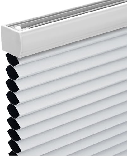 Changshade Cordless Cellular Shades, Blackout Honeycomb Shades for Windows, Pull Down Pleated Blinds, Easy to Install for Indoor Windows and French Doors,36 W x 72 H, White