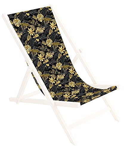 Ferocity Tapicería de Recambio 131x44 cm para Tumbona de Madera, 100% poliéster, Plegable, Palma de Oro [119]