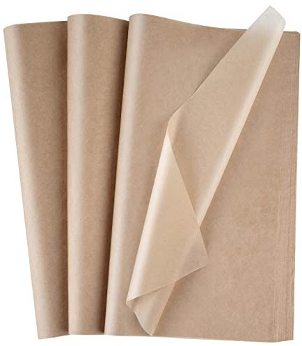 TUPARKA 100 hojas de papel de seda Kraft de 14 x 20 pulgadas Papel de regalo a granel Papel de regalo marrón para fiesta de cumpleaños, vacaciones, boda, manualidades, decoración