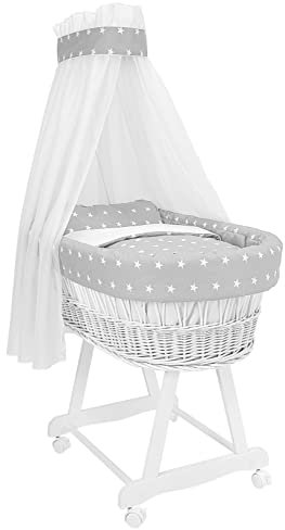 Amigos Stubenwagen weiß, Grau Sterne weiß 4 komplett