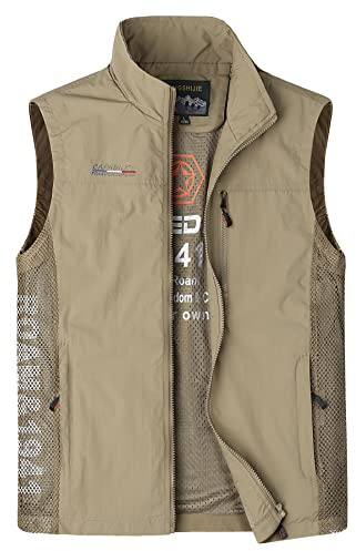 Herothorn Chaleco de Pesca para Hombre Al Aire Libre Chaqueta sin Mangas Verano Multibolsillos de Mezclilla Fotografía Caza Cámping Senderismo